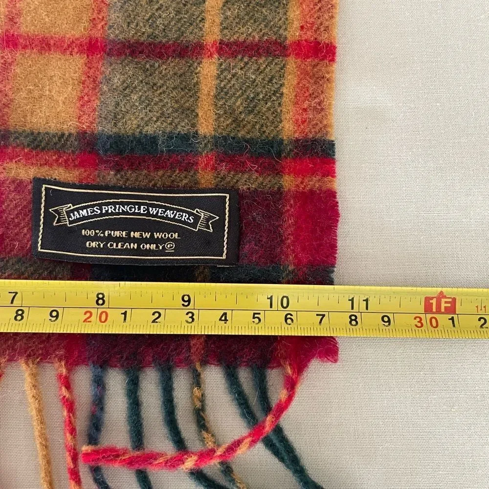 James Pringle Weavers Plaid Wool Scarf